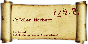 Ádler Norbert névjegykártya