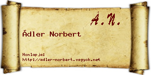 Ádler Norbert névjegykártya