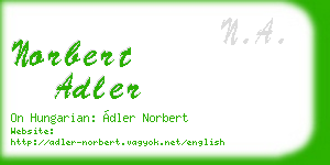norbert adler business card