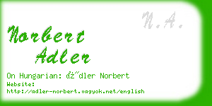 norbert adler business card